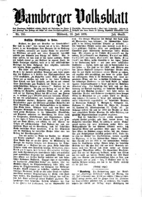 Bamberger Volksblatt Mittwoch 12. Juli 1876