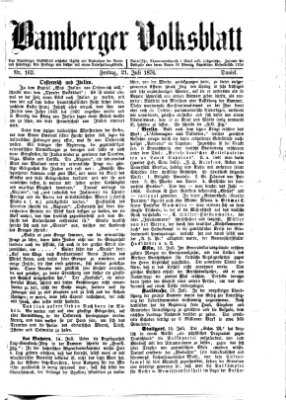 Bamberger Volksblatt Freitag 21. Juli 1876