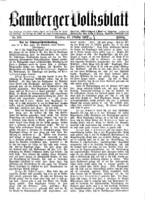Bamberger Volksblatt Dienstag 17. Oktober 1876