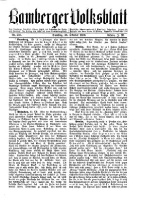 Bamberger Volksblatt Samstag 21. Oktober 1876