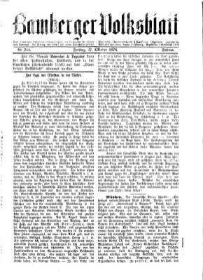 Bamberger Volksblatt Freitag 27. Oktober 1876