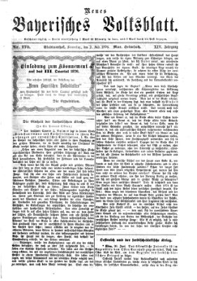 Neues bayerisches Volksblatt Sonntag 2. Juli 1876