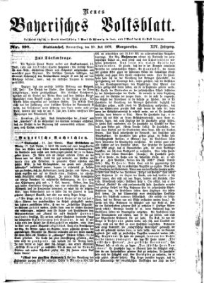 Neues bayerisches Volksblatt Donnerstag 20. Juli 1876