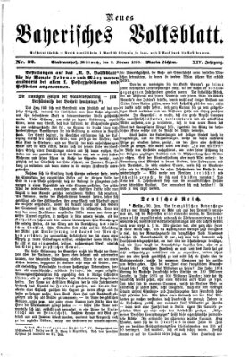 Neues bayerisches Volksblatt Mittwoch 2. Februar 1876