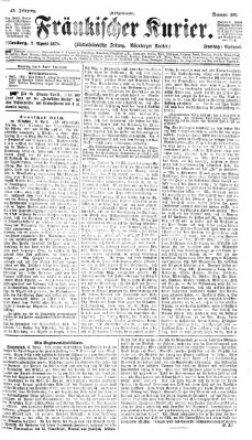 Fränkischer Kurier Freitag 7. April 1876