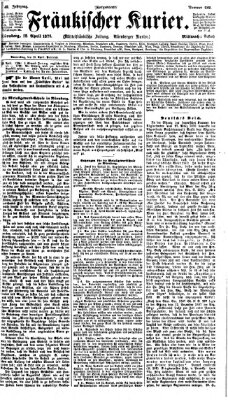Fränkischer Kurier Mittwoch 12. April 1876