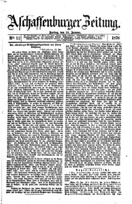 Aschaffenburger Zeitung Freitag 14. Januar 1876