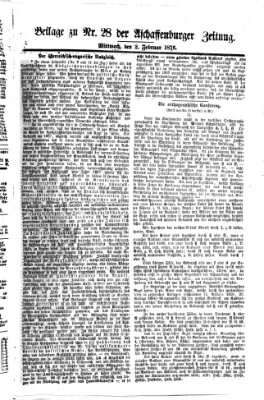 Aschaffenburger Zeitung Mittwoch 2. Februar 1876