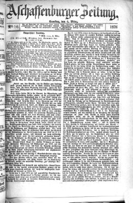 Aschaffenburger Zeitung Samstag 4. März 1876