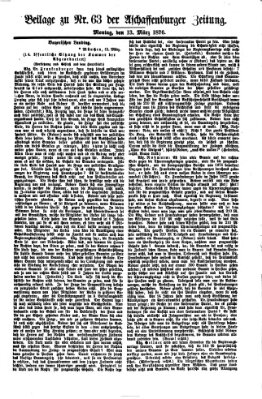 Aschaffenburger Zeitung Montag 13. März 1876