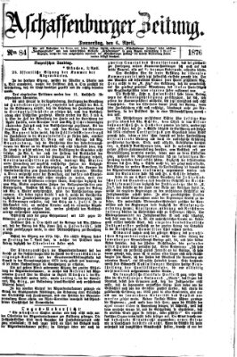 Aschaffenburger Zeitung Donnerstag 6. April 1876
