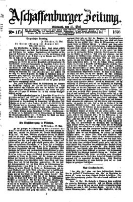 Aschaffenburger Zeitung Mittwoch 17. Mai 1876