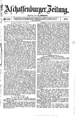 Aschaffenburger Zeitung Samstag 23. September 1876