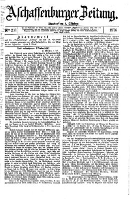 Aschaffenburger Zeitung Dienstag 3. Oktober 1876
