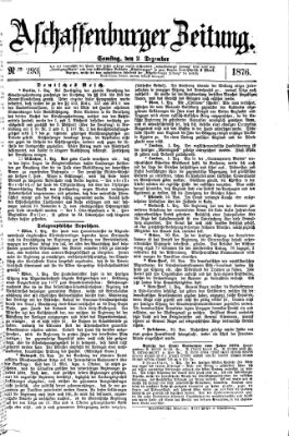 Aschaffenburger Zeitung Samstag 2. Dezember 1876