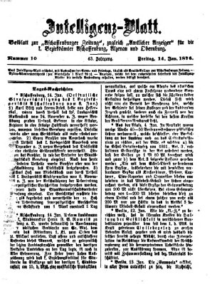 Aschaffenburger Zeitung Freitag 14. Januar 1876