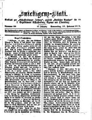 Aschaffenburger Zeitung Donnerstag 17. Februar 1876