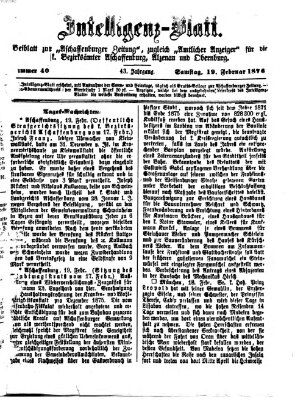 Aschaffenburger Zeitung Samstag 19. Februar 1876