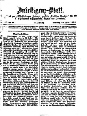 Aschaffenburger Zeitung Samstag 26. Februar 1876