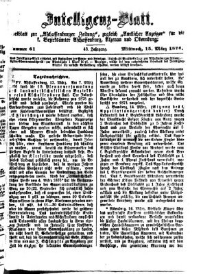 Aschaffenburger Zeitung Mittwoch 15. März 1876