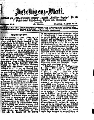 Aschaffenburger Zeitung Dienstag 6. Juni 1876