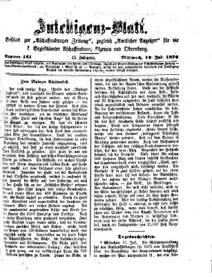 Aschaffenburger Zeitung Mittwoch 19. Juli 1876
