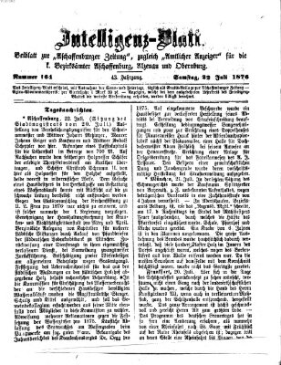 Aschaffenburger Zeitung Samstag 22. Juli 1876