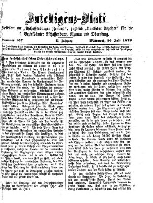 Aschaffenburger Zeitung Mittwoch 26. Juli 1876