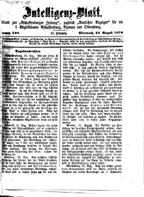 Aschaffenburger Zeitung Mittwoch 23. August 1876