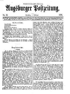Augsburger Postzeitung Dienstag 1. Februar 1876