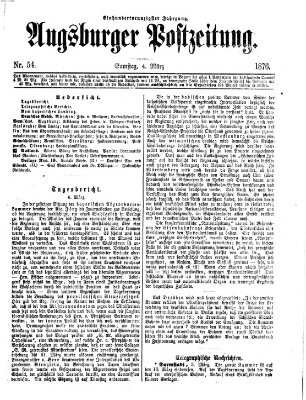 Augsburger Postzeitung Samstag 4. März 1876