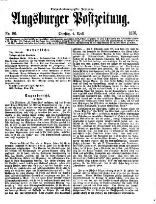 Augsburger Postzeitung Dienstag 4. April 1876