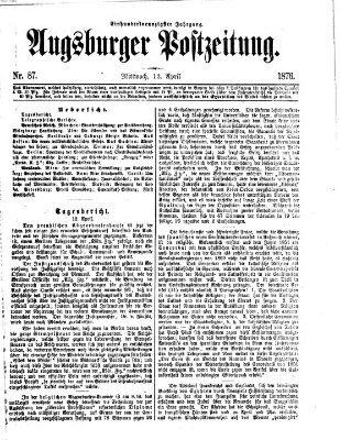 Augsburger Postzeitung Mittwoch 12. April 1876