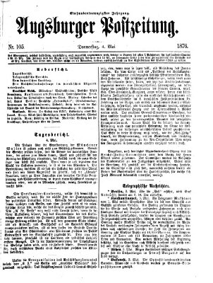 Augsburger Postzeitung Donnerstag 4. Mai 1876