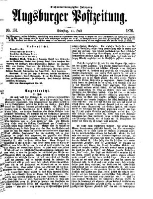 Augsburger Postzeitung Dienstag 11. Juli 1876
