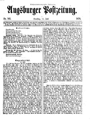 Augsburger Postzeitung Samstag 15. Juli 1876