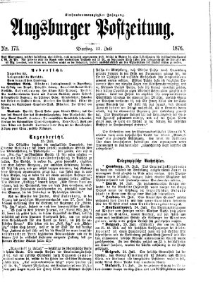 Augsburger Postzeitung Dienstag 25. Juli 1876