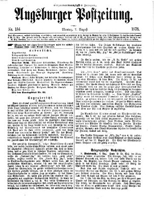 Augsburger Postzeitung Montag 7. August 1876