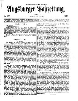 Augsburger Postzeitung Montag 30. Oktober 1876