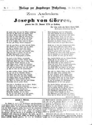 Augsburger Postzeitung Dienstag 25. Januar 1876