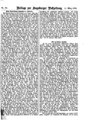 Augsburger Postzeitung Samstag 11. März 1876