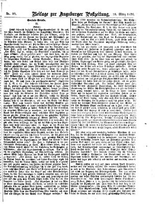 Augsburger Postzeitung Samstag 18. März 1876