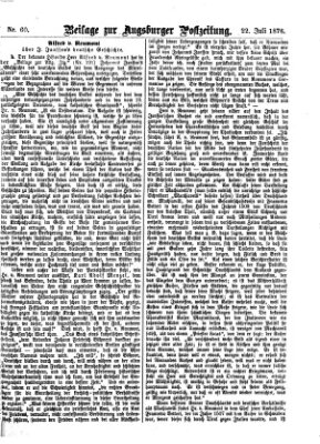 Augsburger Postzeitung Samstag 22. Juli 1876