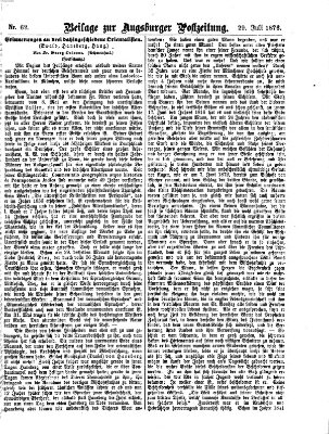 Augsburger Postzeitung Samstag 29. Juli 1876