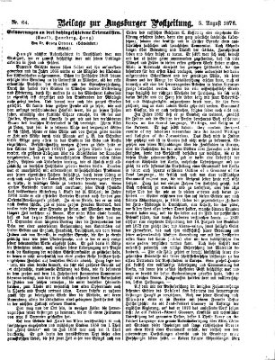 Augsburger Postzeitung Samstag 5. August 1876