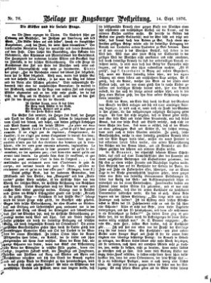 Augsburger Postzeitung Donnerstag 14. September 1876