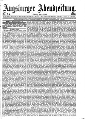 Augsburger Abendzeitung Dienstag 4. April 1876
