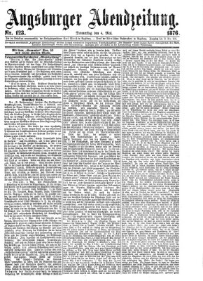 Augsburger Abendzeitung Donnerstag 4. Mai 1876