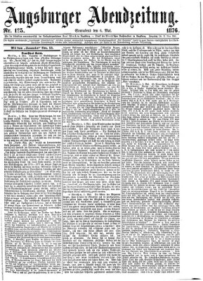 Augsburger Abendzeitung Samstag 6. Mai 1876