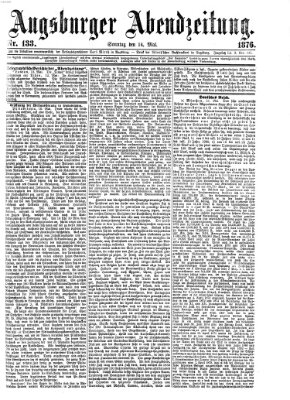 Augsburger Abendzeitung Sonntag 14. Mai 1876